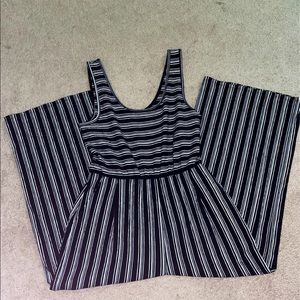 Black and white striped jumpsuit